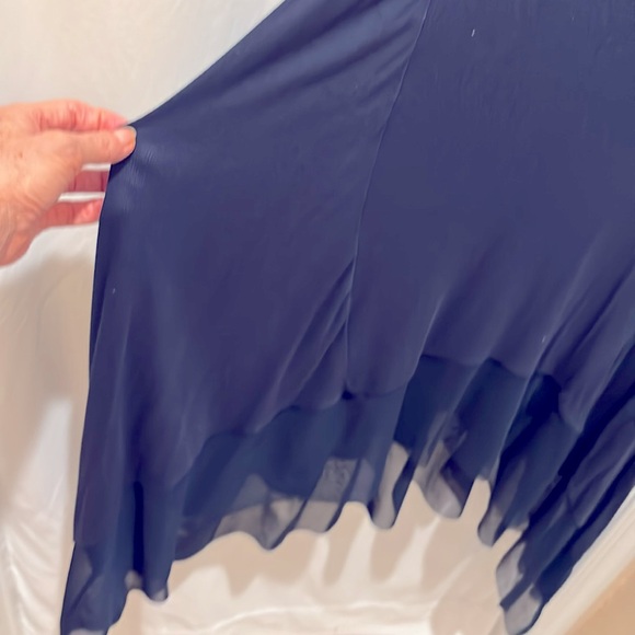 NWT BCBGMAXAZRIA “TIFFANY” ELEGANT DARK NAVY BLUE LONG SLEEVE DRESS - Large - Picture 6 of 10